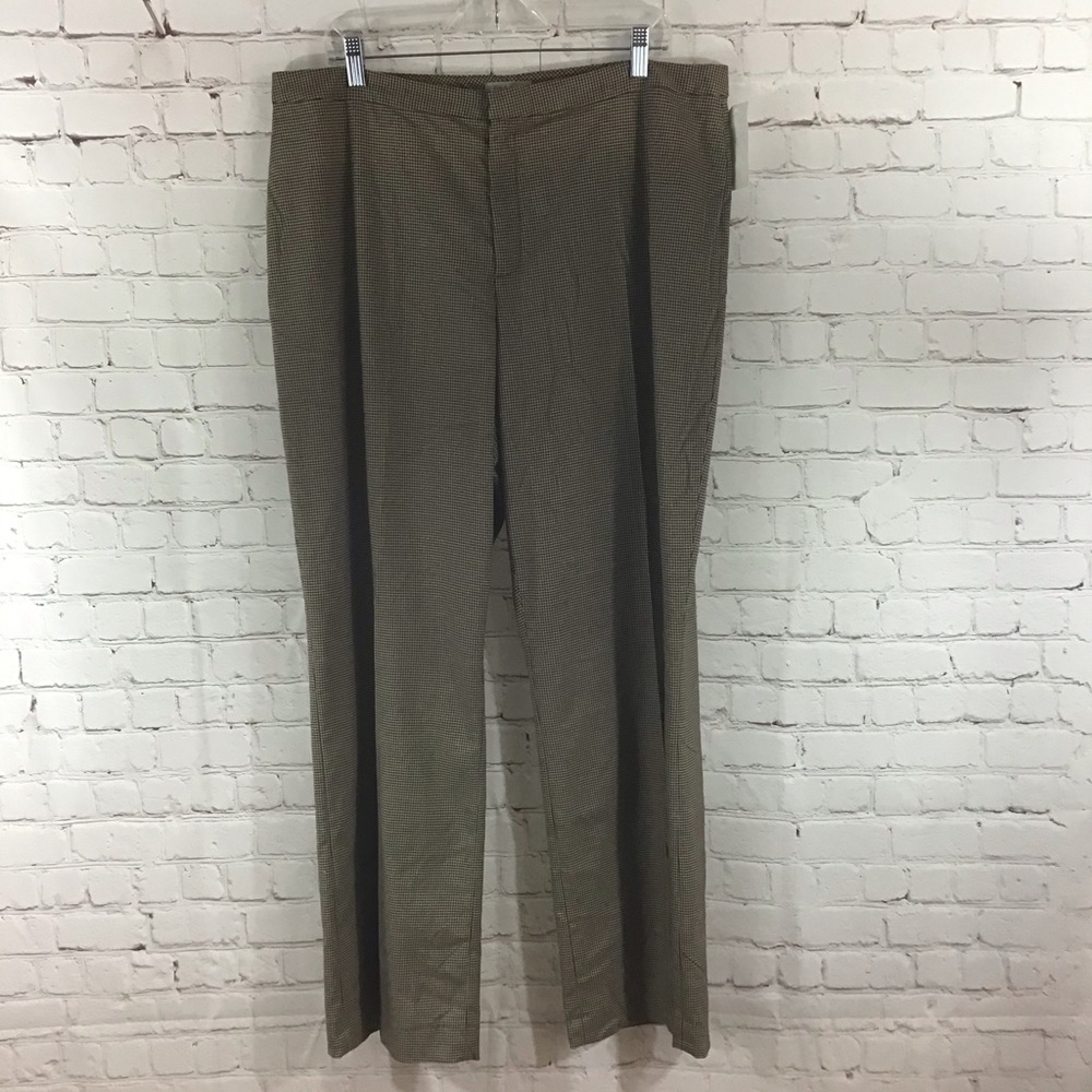 Old Navy Brown and Tan Checkered Plus Size Dress Pants - Size 18